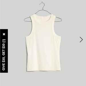 NWT Madewell Brightside Tank Top (white/cream) (size large)